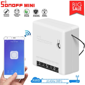 

Sonoff Mini Voice Switches DIY Smart Switch 2 Way Intelligent Interruttore 10A AC100-240V Alexa APP Automation Remote Control