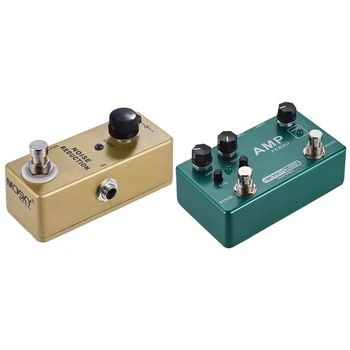 

MOSKY 1 Pcs MP-40 Noise Gate Noise Reduction Suppressor Mini Single & 1 Pcs Amp Turbo Guitar Effect Pedal 2 in 1