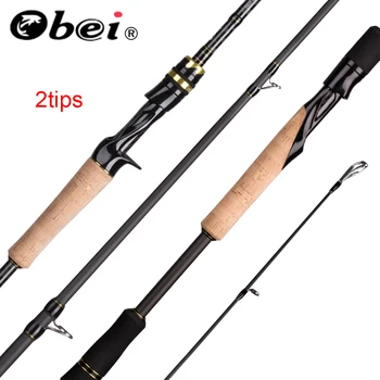 BIG DISCOUNT ❤️ Obei Elf Casting Spinning Fishing Rod1.8 2.1 2.4m M/MH Travel Street Bait Two Tips Fast Rod Vara De Pesca 13-39g Fishing Rod - discount item 50% OFF Sports & Entertainment