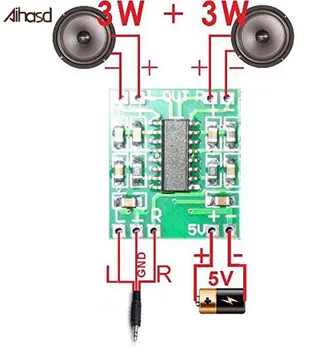 

PAM8403 Super Mini Digital Amplifier Board 2 * 3W Class D Digital 2.5V To 5V Power Amplifier Board Efficient