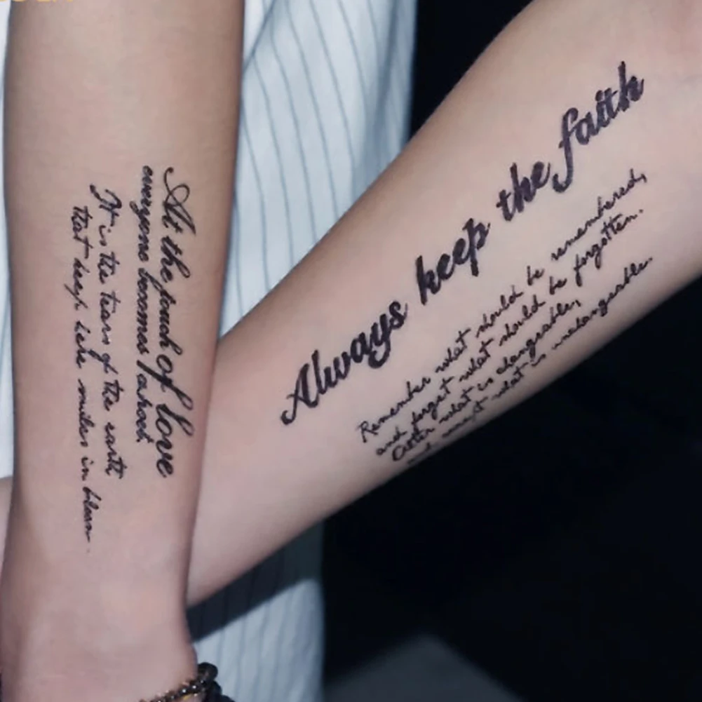 Переводная временная татуировка переводная наклейка для искусства тела бумажная поддельная Классическая Временная надпись