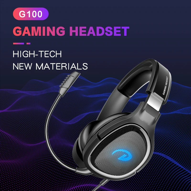 G100 Gagming headphone with detachable microphone deep bass sound wired headset with LED light for PS4 XBOX PC laptop headphone
