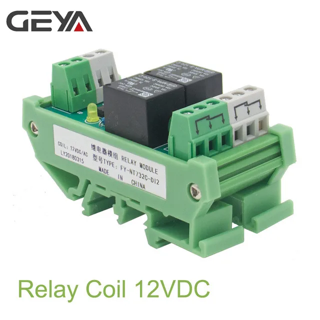 GEYA FY-T73 2 канальный релейный модуль AC/DC 12V 24V AC230V реле Интерфейс PLC Управление