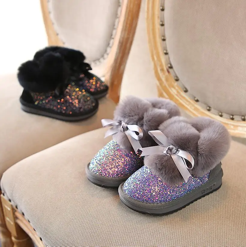 

Boys Snow Boots Children Winter Shoes Plush Fashion Child Girls Glitter Boots Warm Genuine Leather Kids Boots Waterproof Boot