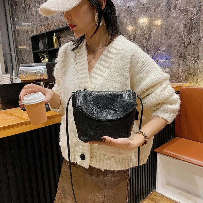Luxury Genuine Leather Handbags New Designer Fashion Cowhide One Shoulder Handbag Diagonal Multi-Purpose Chest Bag