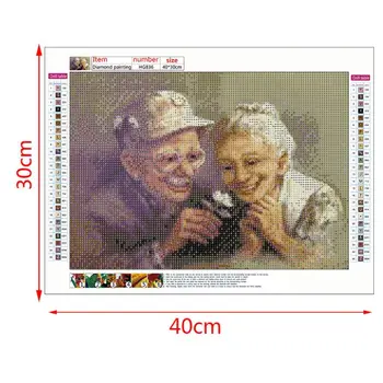 

4 Pack Elderly Couples 5D DIY Diamond Painting Full Drill Rhinestone Embroidery D08F