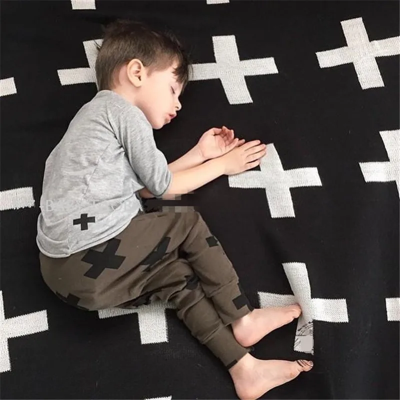 Summer Baby Kids Harm Pants Cross Star Fashion Toddler Boys Trousers Spring Children Boys Sport Pants Cotton Baby Girls Clothes