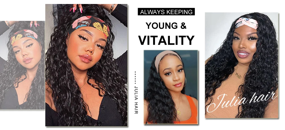 Brazilian Water Wave Headband Wig 14-26 Easy to Install Glueless Human Hair Wigs 150% Density Ali Julia Virgin Hair Scarf Wig (1)