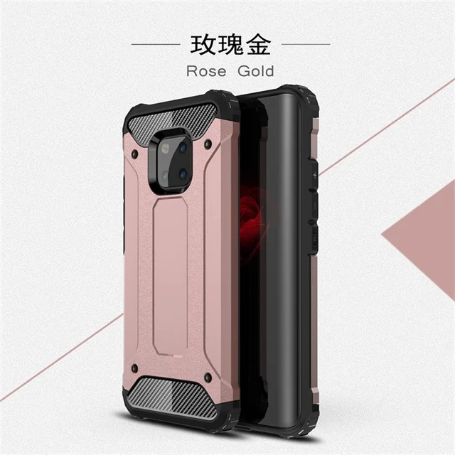 Rose Golden Для huawei mate 20 Pro Чехол из силиконовой резины+ PC гибридные аксессуары для задней крышки Защитный чехол для huawei mate 20 mate 20 Pro Funda - Цвет: Rose Golden