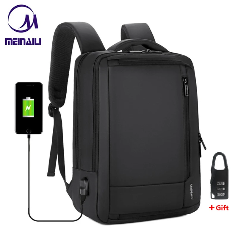 Only US $25.65  2019 Mens Anti-theft 14 15.6" inch Laptop Backpack USB Charging Waterproof Male Business Travel Bac 