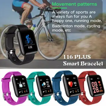 

116 Plus Smart Bracelet Blood Pressure Measurement Waterproof Fitness Tracker Watch Heart Rate Monitor Pedometer Smart Band Men