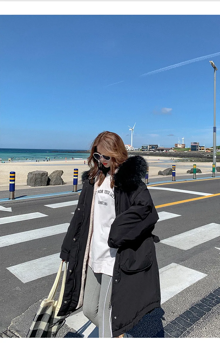 Pie overcome cotton women's middle school long winter new down cotton padded coat Korean loose bread cotton padded jacket