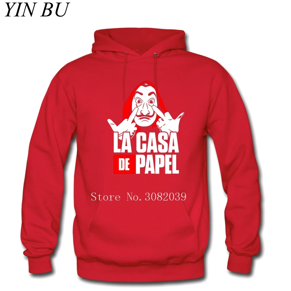 La Casa De Papel Money Heist House Of paper толстовки для мужчин с капюшоном пуловер свитшоты мужские толстовки для мальчиков Hoddie S-2XL - Цвет: Красный