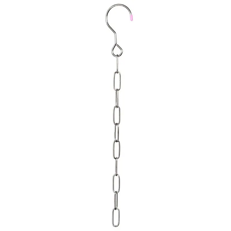 

Stainless Steel Clothes Market Shop Display Hanging Chain Hooks With Ring Hanger