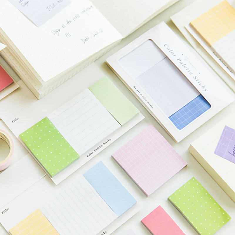 

90 Pages Sticky Note Multi Size Color Pattern Convenient Adhesive Memo Pad Diary Superior Stickers Office School Supplies H6767