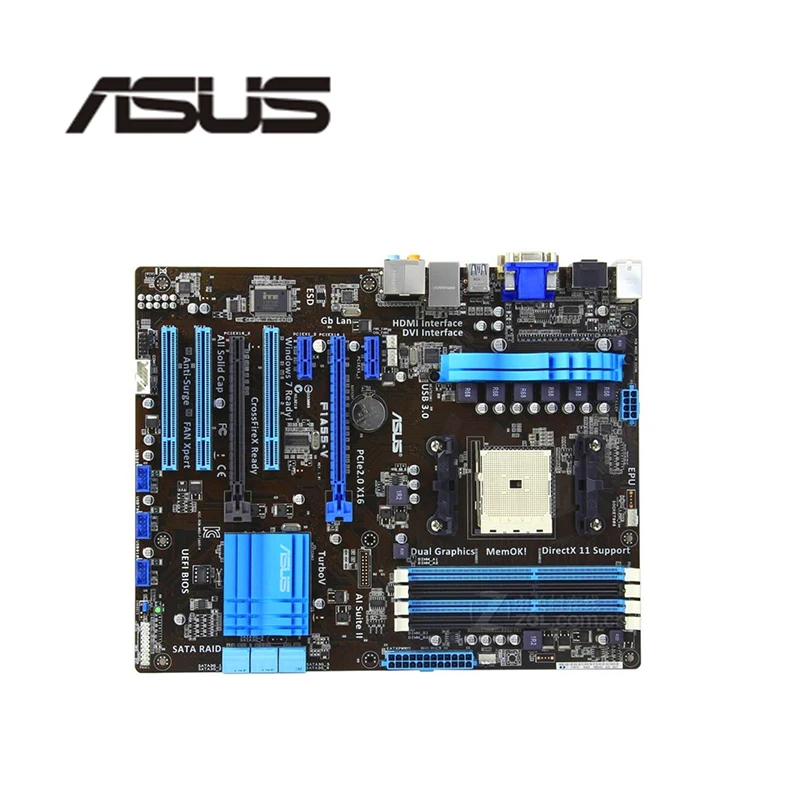Для ASUS F1A55-V материнская плата Socket FM1 DDR3 для AMD A55M A55 оригинальная десктопная SATA II б/у