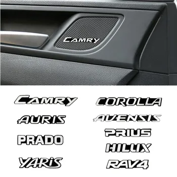 

10pcs car audio decorate 3D Aluminum Badge Emblem Sticker For Toyota corolla chr prado camry rav4 yaris auris prius avensis