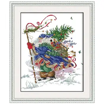 

Christmas Santa Claus counted printed on the canvas 11CT 14CT DIY kits Cross Stitch embroidery needlework Sets handmad