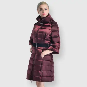 

2019 Zipper warm winter coat women jacket 4 colors black burgundy jassen dames turtleneck slim winter long coat ladies clothes