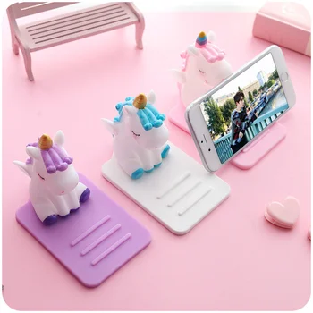 

Cartoon silicone lazy cartoon mobile phone holder Unicorn car Desktop Multi-function Adjustable Bracket Non-slip Cute Stand