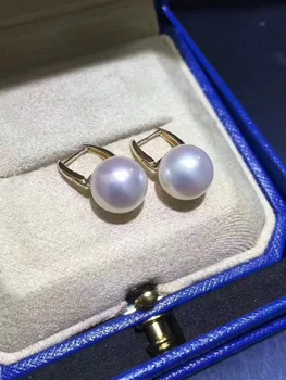 

D419 Pearl Earrings Fine Jewelry Solid 18K Gold Japan Origin Round 8-9mm Nature Ocean Sea Water Akoya Pearls Studs Earrings