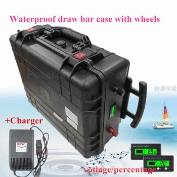 

Drawbar case 72v 50Ah li-ion battery pack waterproof for mobile power storage energy RV EV 5kw motor bike portable + 10A charger