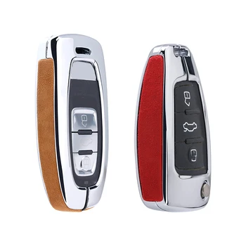 

Flip fur Leather shell key case for car keyring for Audi A5 Q7 S4 S5 A4 B9 Q7 A4L 4m TT TTS RS 8 2016 S 2017 2018 Car Accessorie