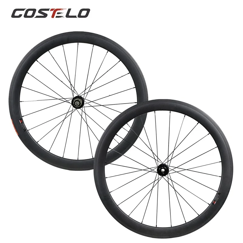 Costelo через ось 6 Болт дисковый тормоз карбоновые колеса для шоссейного велосипеда 700C 50 мм Clincher углеродная колесная труба 25 мм u-образный циклокросс - Цвет: no logo tubular