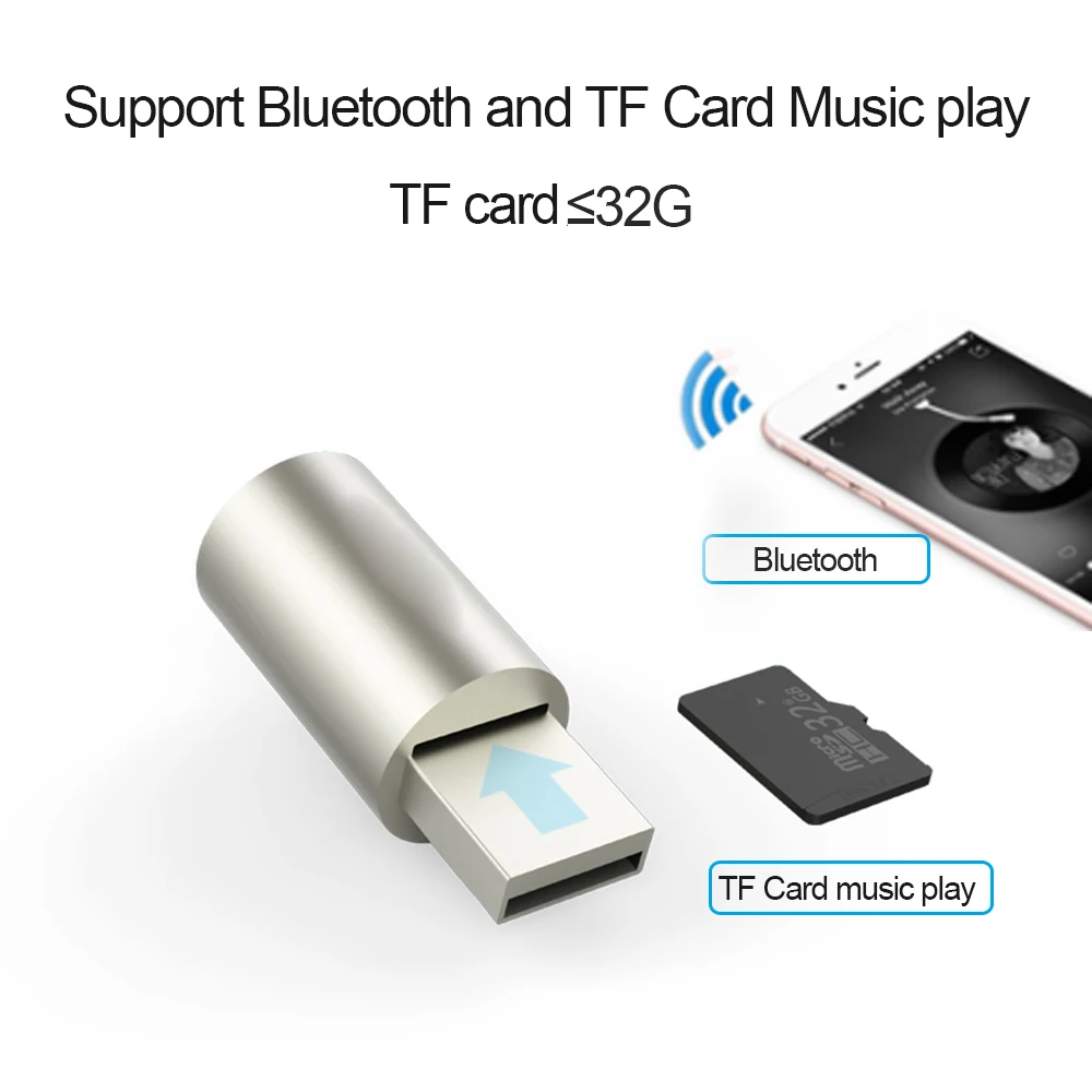 JINSERTA Plug and Play Bluetooth 5,0 вспомогательный приемник адаптер HiFI Автомобильный MP3-плеер TF карта без потерь Музыкальный переключатель папки