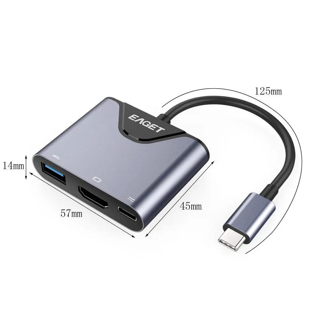 3 в 1 type-C USB HDMI Кабель-адаптер конвертер внешняя Видео Графика расширение для ноутбуков компьютеров телевизоров