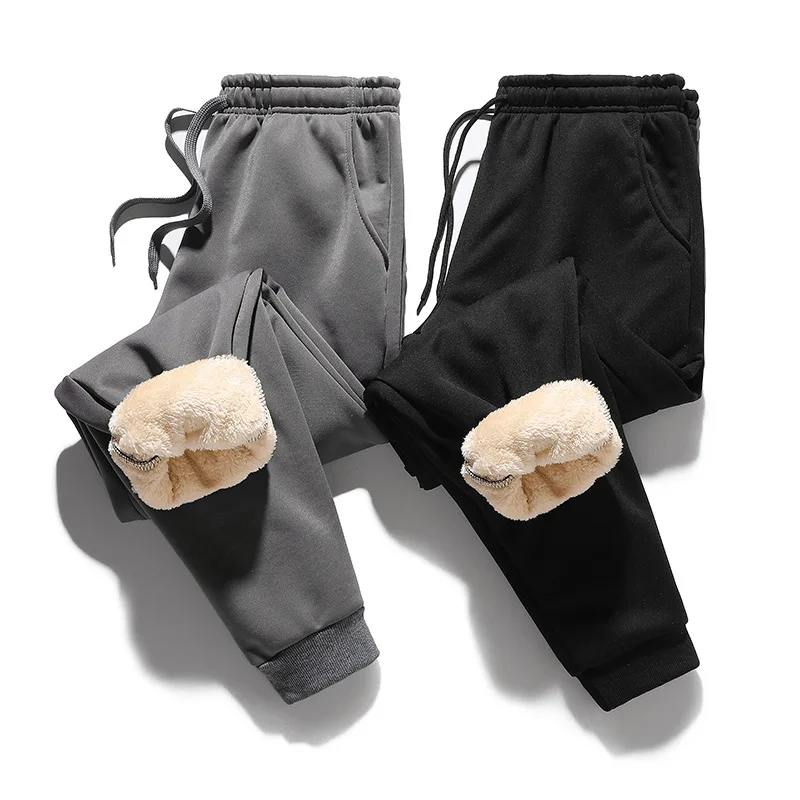 

2019 Winter New Style Sports Ankle Banded Pants Men Brushed And Thick Cotton-padded Trousers Winter Berber Fleece Sweatpants Cas