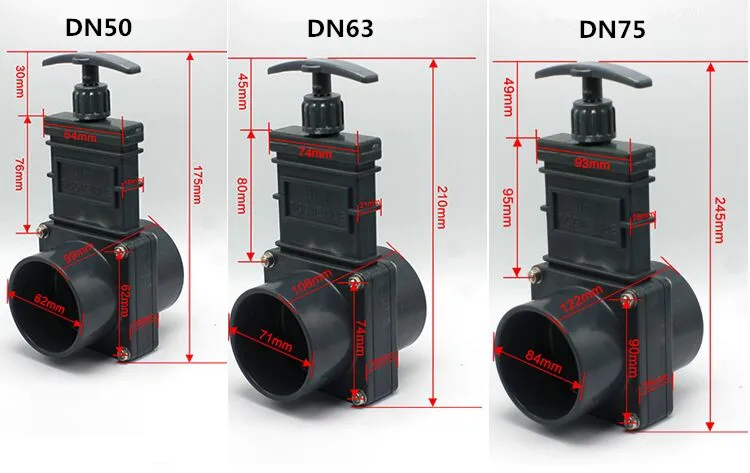 DN50/DN63/DN75 походный сливной клапан для канализации RV караванов НПВХ с хорошей