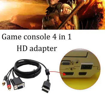 

1.8m Vga For Sega Dc Dreamcast Cable For Vga Monitor Rca Plated Connector Audio Nickel To Plugs 2-male And Rca Adapter 3.5m X2O8