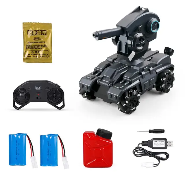 High Simulaiton Battle RC Tank With Infrared Pointer Clip Water Bead Rotating Turret Control 360 degree rotation RC Tank Toy