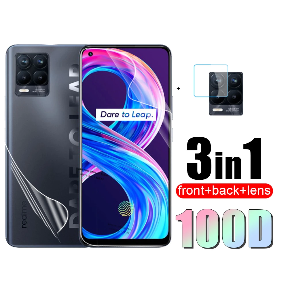 3in1 screen protector for Realme 8 Pro front back hydrogel protective