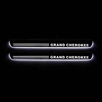 

Acrylic Moving LED Welcome Pedal Car Scuff Plate Pedal Door Sill Pathway Light For Jeep Grand Cherokee 2011 - 2015