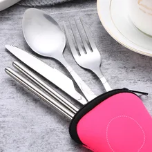 Portable Tableware Bag Fork Spoon Knife Chopsticks Packaging Storage Box Dinnerware Picnic Organizer Case Without Dinnerware