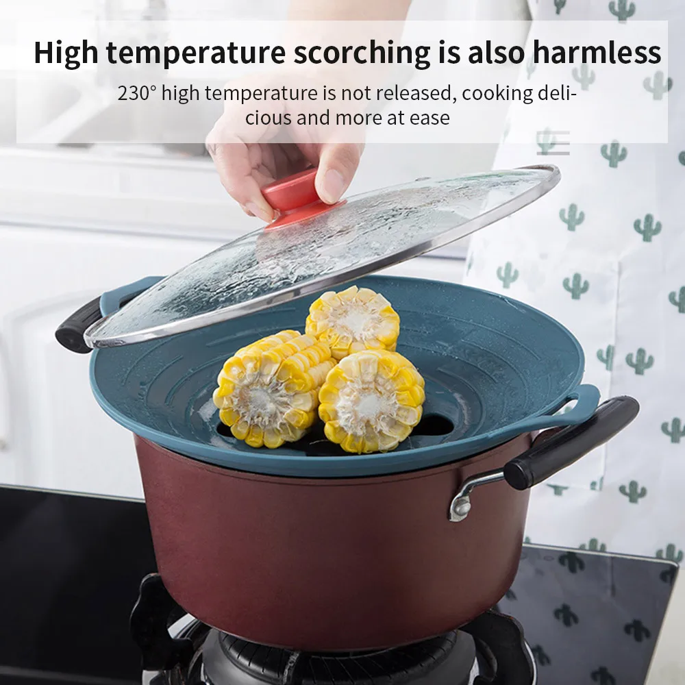 Couvercle Anti-déversement En Silicone - Diamètre 23/26/29 Cm, Résiste à 230°C - Fleur Rotative Pour Libérer La Vapeur - Pour Casserole, Micro-ondes