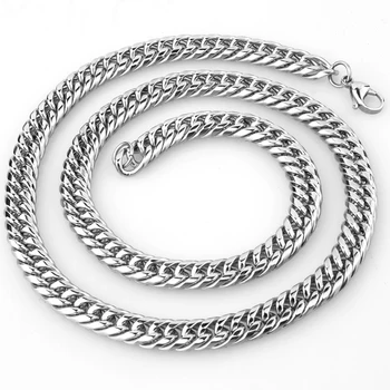

Tiasri 9mm Popular Stainless Steel Men's Necklaces Bracelets Cuba's Chain Gold Silver Color Hip-hop Style Jewelry Accessories