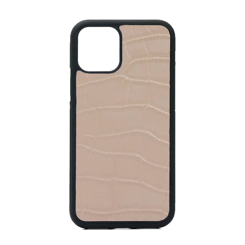 Индивидуальный Именной держатель для карт кошелек стиль брелок тисненая крокодиловая кожа подарочный набор для SAMSUNG IPHONE 11,11 PRO MAX чехол - Цвет: Nude Phone Case