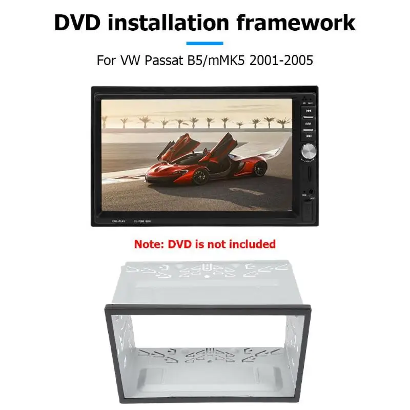 

2 Din Car In-Dash Radio DVD Player Mounting Frame Trim Kit Refit Fixed Practical Universal 180x110x100mm