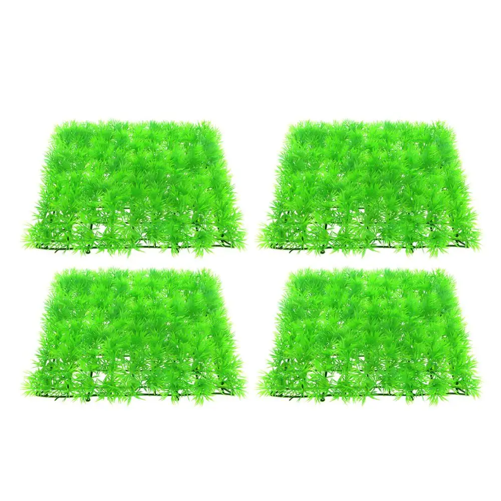 green Saim аквариумные лужайки растения квадратные 4 шт поддельные травы Декор аквариум заземление искусственная пластиковая зеленая трава растение аквариум Декор - Цвет: green