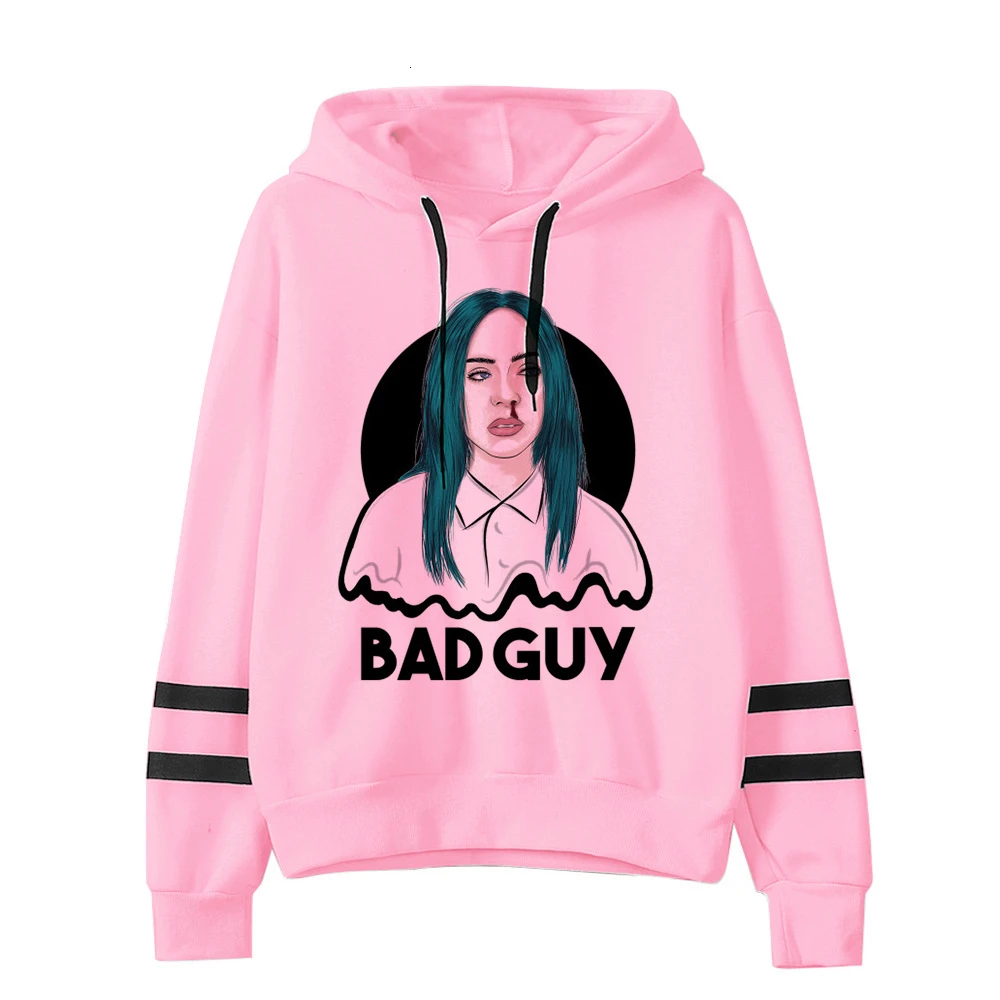 Kpop Billie Eilish худи для женщин Harajuku мода Ulzzang розовый принт толстовки Женская одежда Графический мультфильм Kawaii капюшон - Цвет: 2