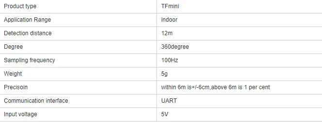 12 м Крытый DELIDAR-TOF lidar TFmini миниатюрный одноточечный диапазон модуль может интегрировать модули датчика