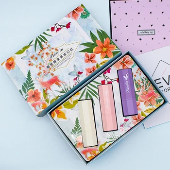 

3 Pcs/Set Jelly Lipstick Set Gold Foil Transparent Lipstick Lasting Waterproof Moisture Not Easy To Fade Color Lipstick