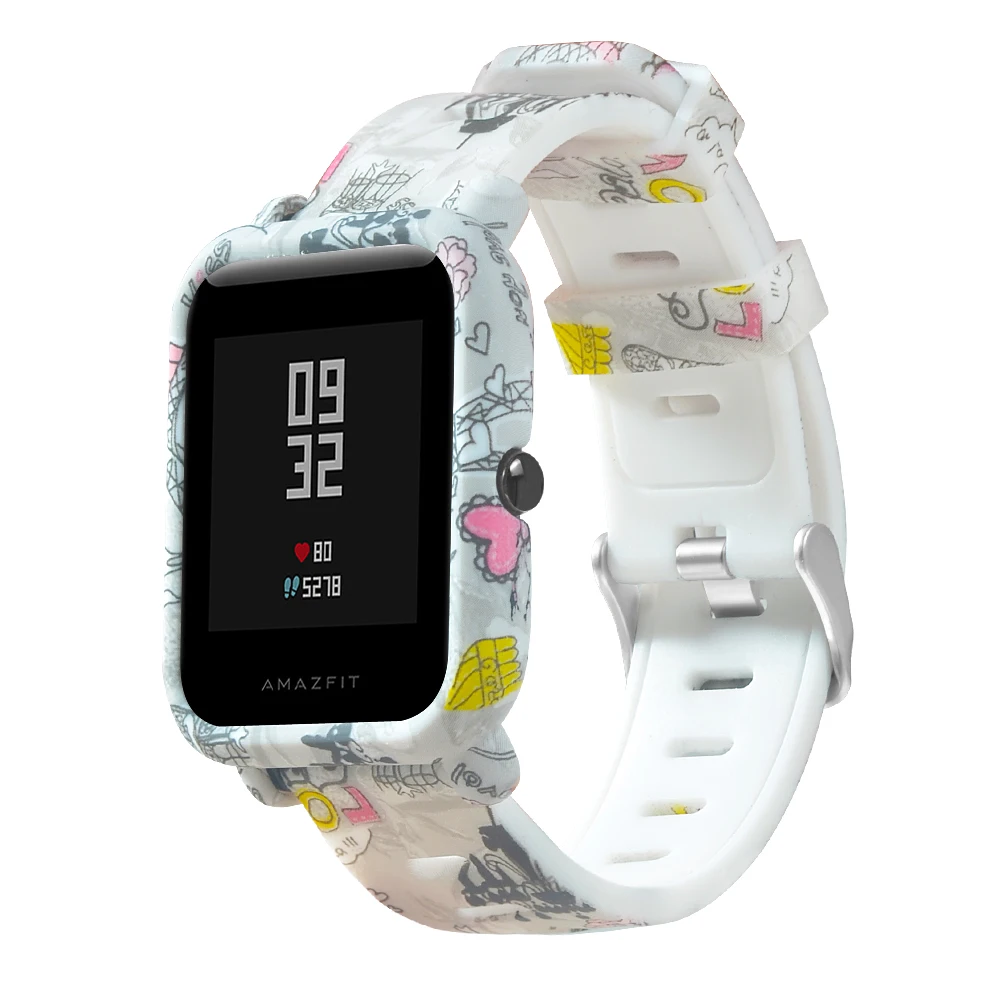 2 в 1 для Amazfit Bip ремешок для часов+ защитный чехол для ПК чехол для часов защитная рамка для Huami Amazfit Bip аксессуары