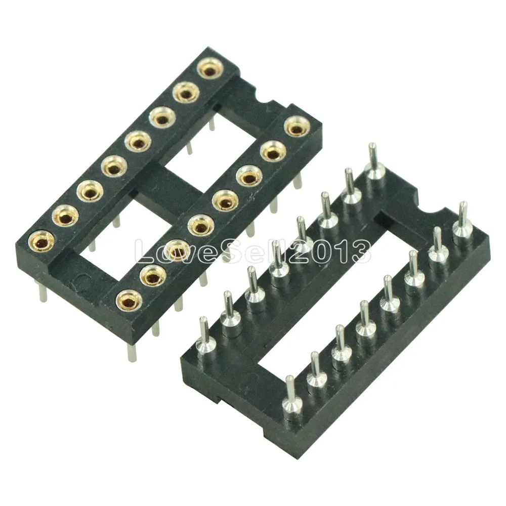 

10pcs 16Pin DIP SIP Round IC Sockets Adaptor Solder Type gold plated machined