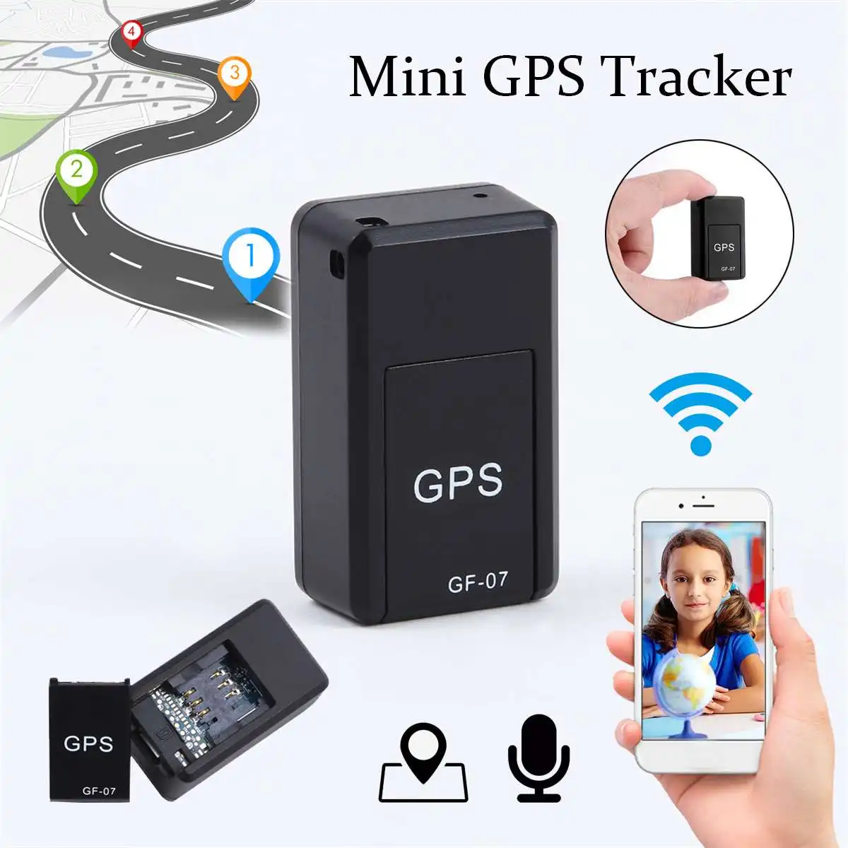 GF07 магнитный мини Персональный питомец gps gprs-трекер USB Запись голоса Запись локатор долгое время ожидания 4 до 6 означает Противоугонный gps