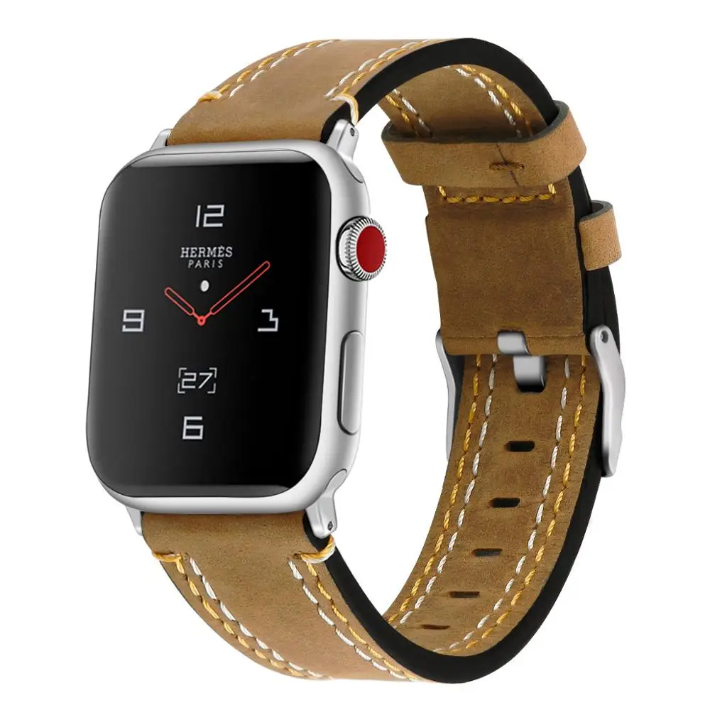 6 Цвет кожаный ремешок для наручных часов Apple Watch Series 5/4/3/2/1 спортивный браслет 42/44