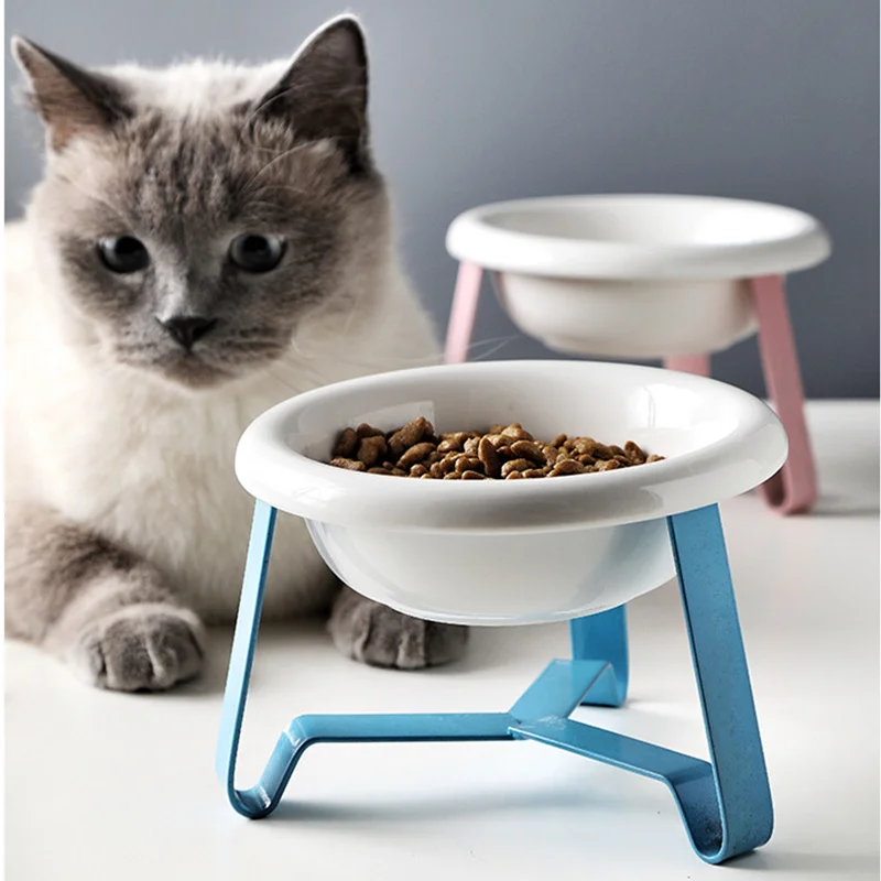 

Hot Sale Ceramic Cat Bowl Puppy Food Bowl with High-legged Bracket To Protect The Spine Water Bowl Dog Feeder Pet Supplies